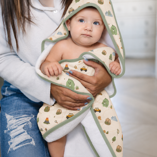 Dino Bamboo Muslin Hooded Towel