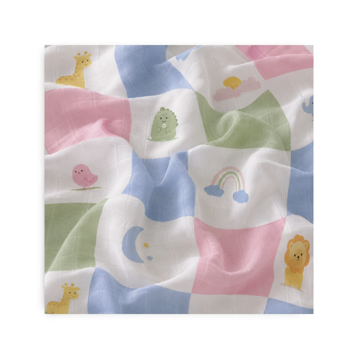 Peekaboo Patch Bamboo Muslin Swaddle