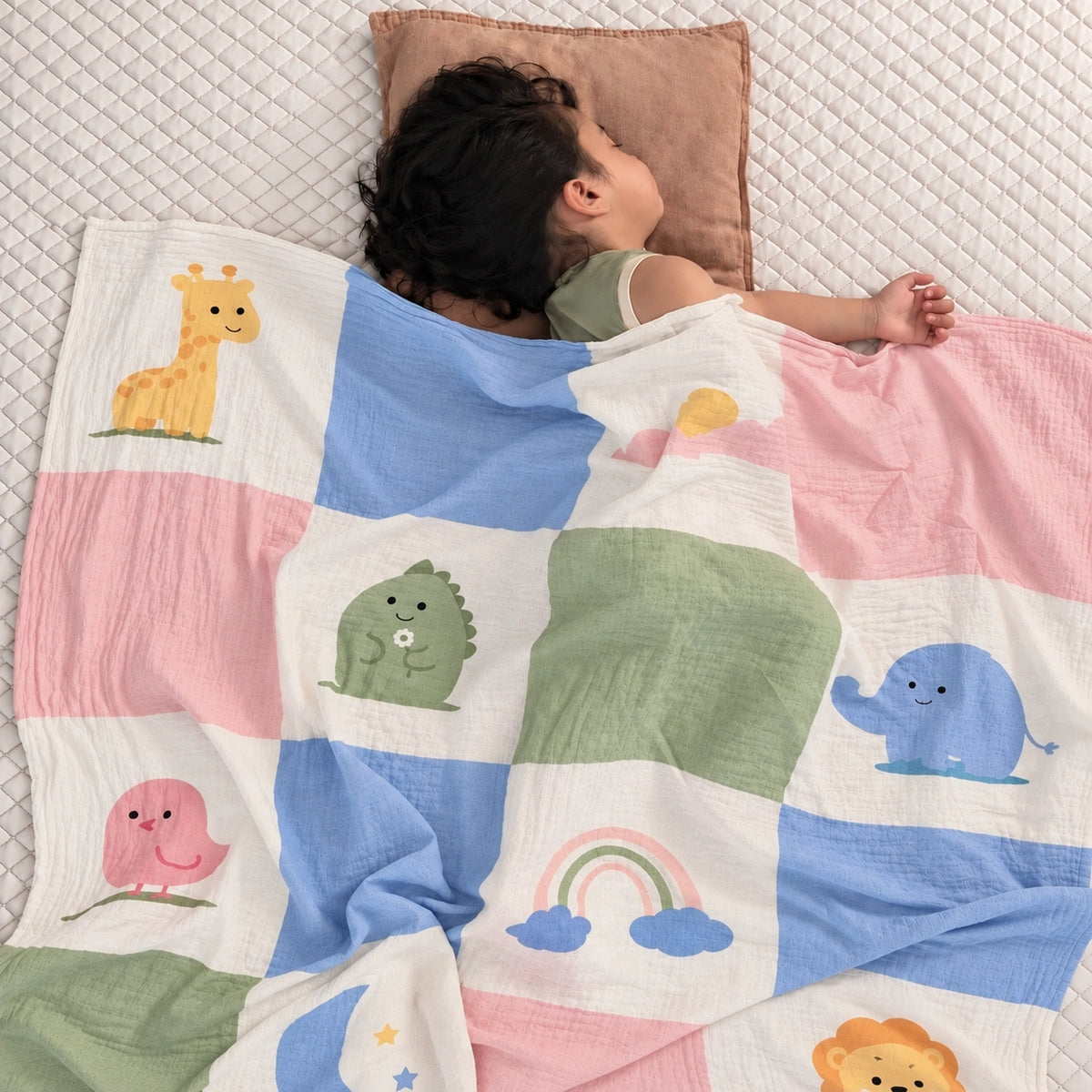Peekaboo Patch Bamboo Muslin Swaddle
