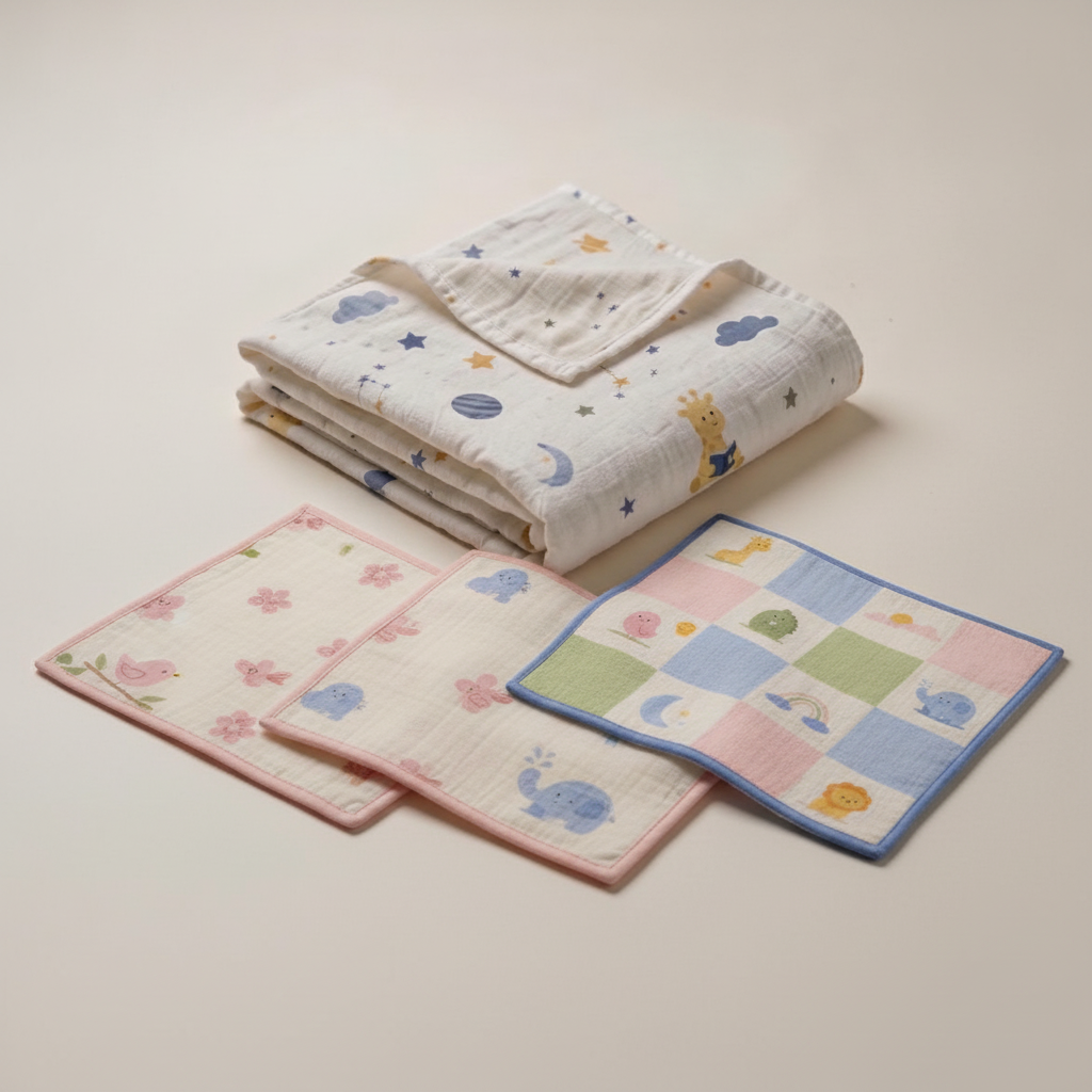 Build your own bundle: a blanket, a swaddle and a hooded towel